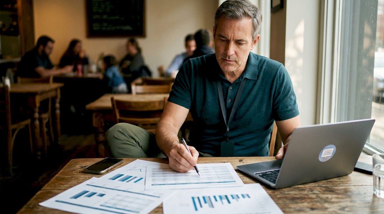 Professional analyzing cloud provider comparison data