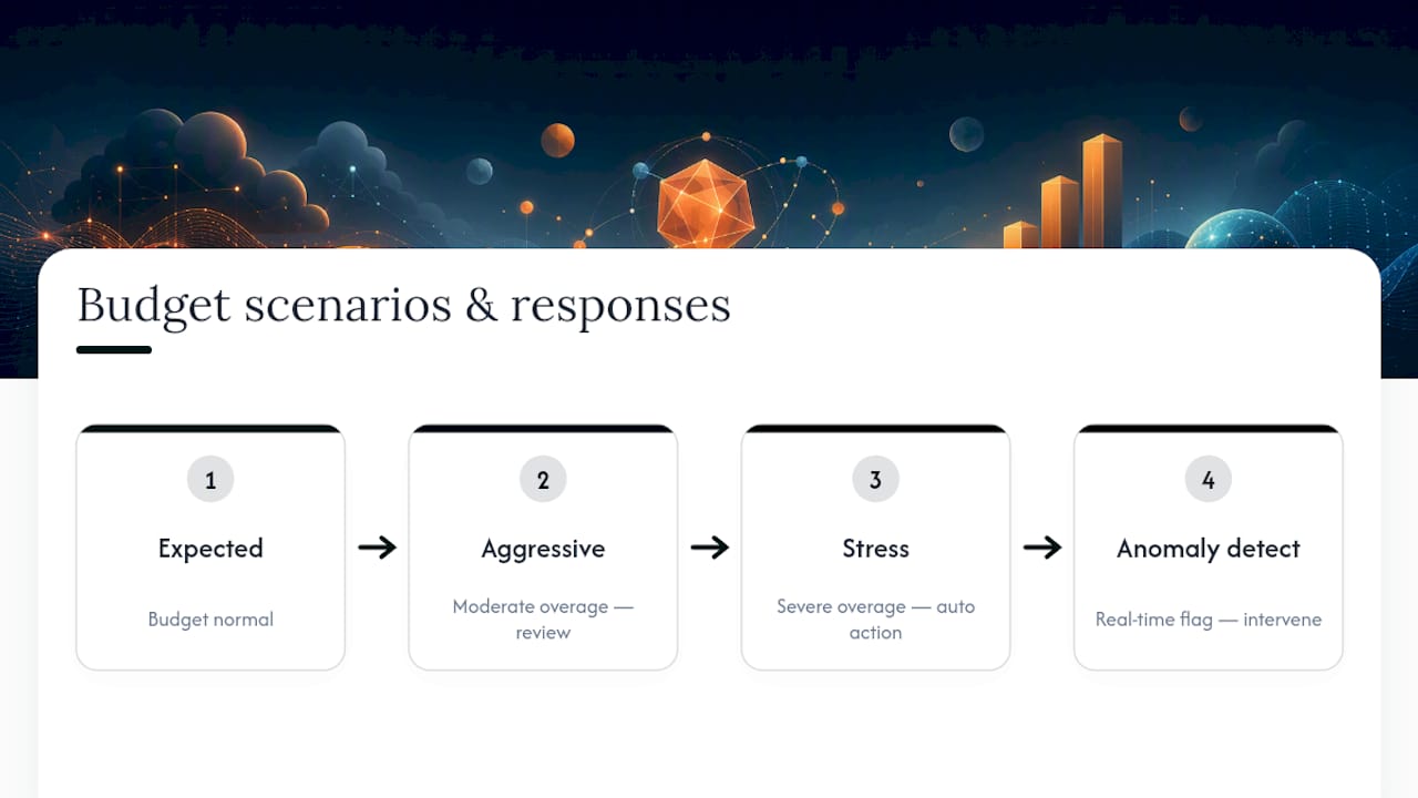 AI budget scenarios and tiered responses