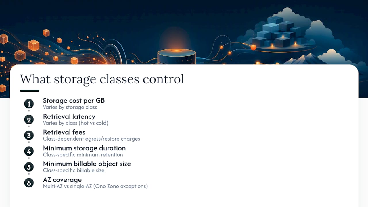 S3 storage class decision variable map