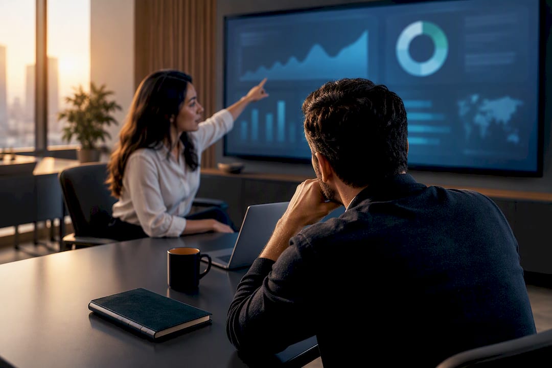 FinOps partners reviewing cloud governance dashboard