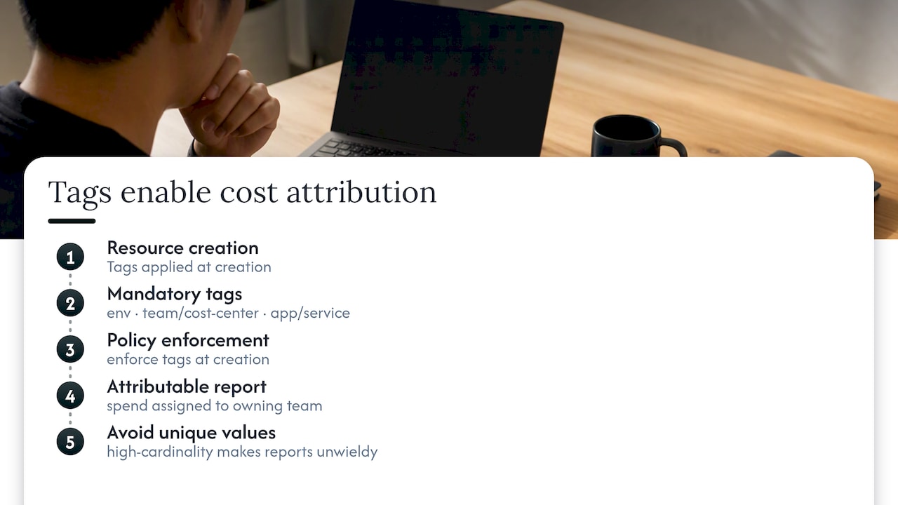 Three AWS tags connecting resources to cost owners