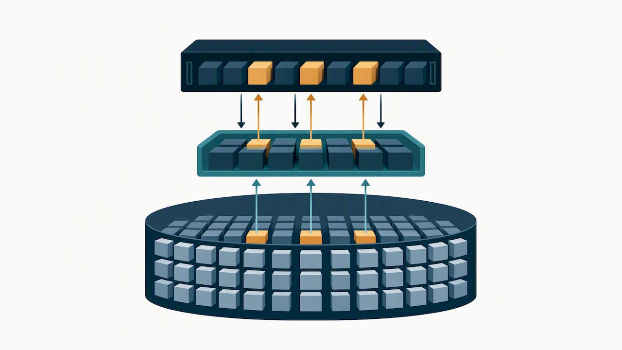 Tiered storage with selective memory loading