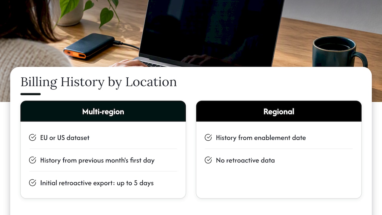 Billing history by dataset location